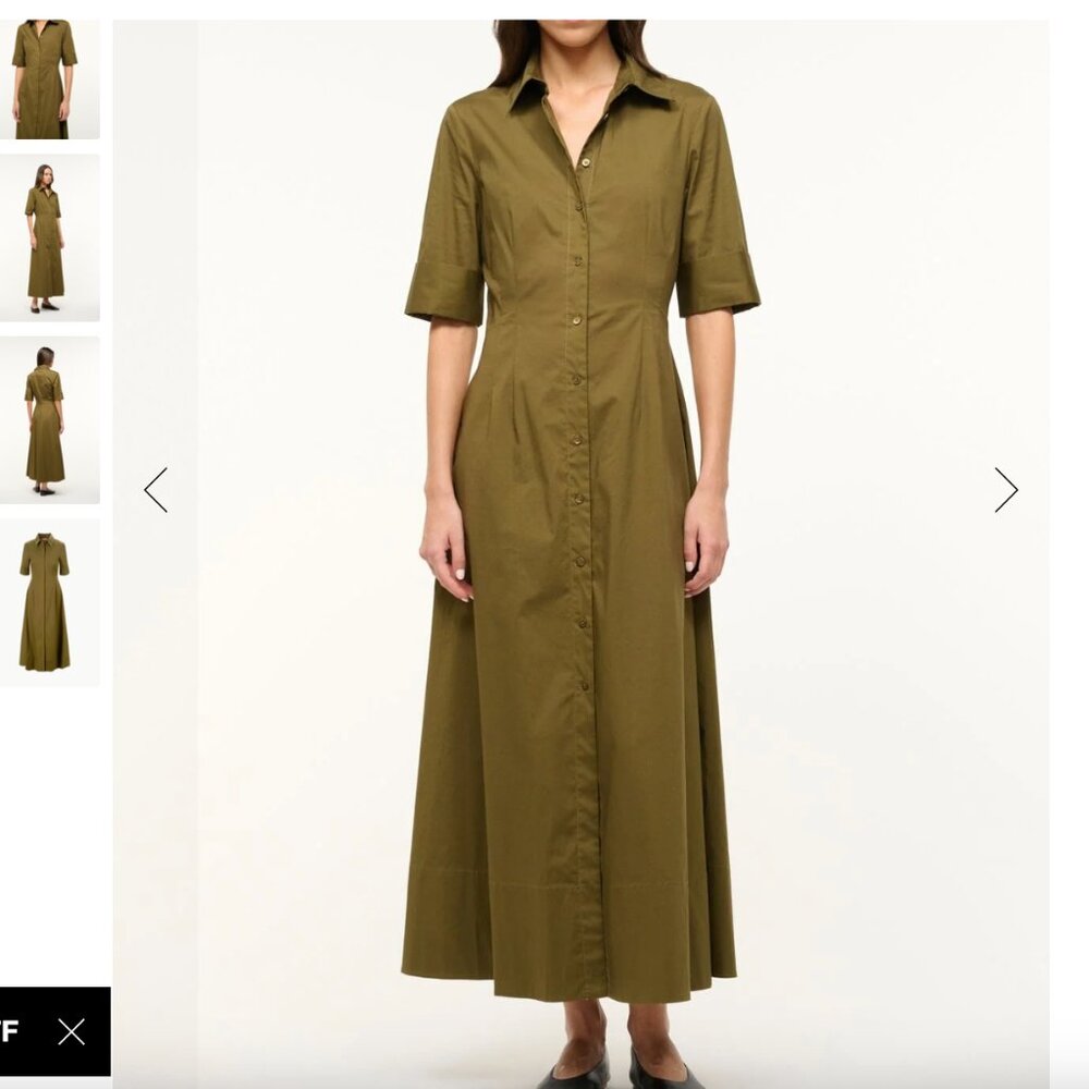 STAUD JOAN MAXI DRESS | SERGEANT GREEN